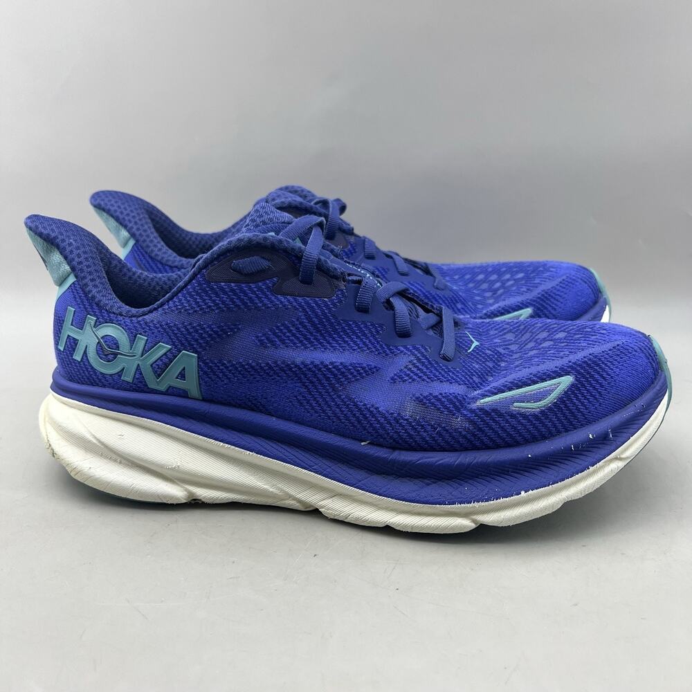 Hoka One One Clifton 9 Running Shoes Women Size 11 B Blue Mesh Comfort Sneakers